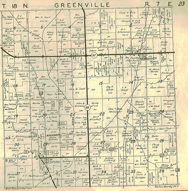 Greenville Plat Map 1952