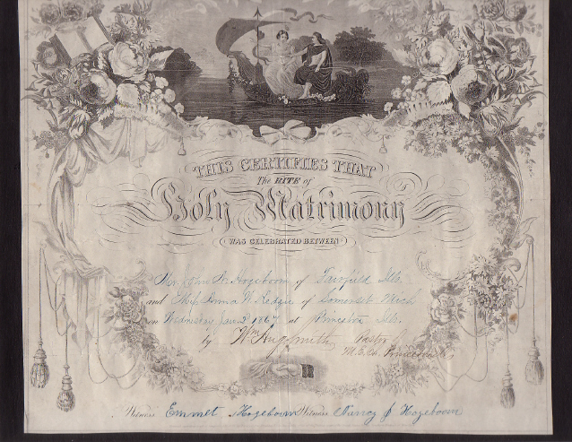 Hogeboom - Kedzie Marriage Certificate