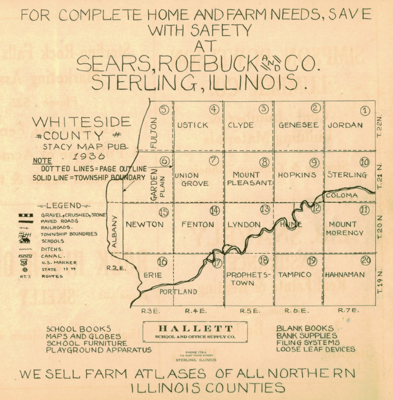 1936 Whiteside County Map
