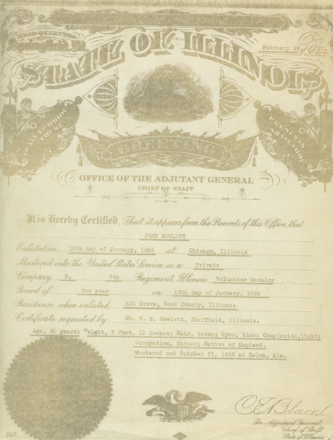 John Howlett Civil War Document